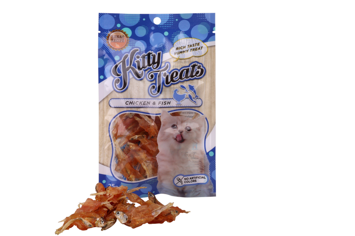 Rena Kitty Treats Spiral Soft Chicken and Fish, 25g