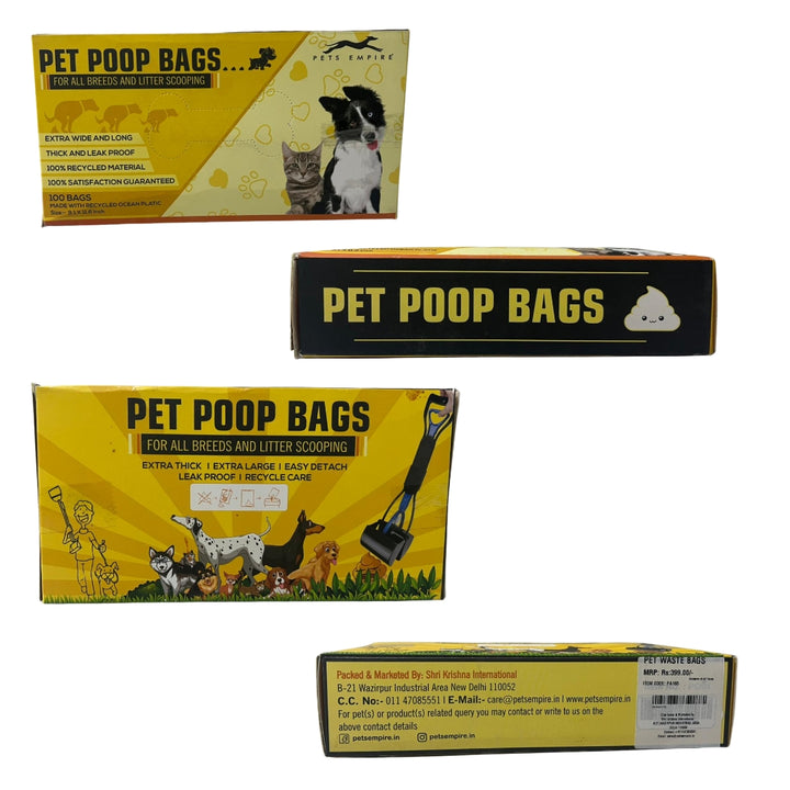 Pet Poop Bags – Extra Thick, Leak Proof & Easy Detach | For All Breeds | Recyclable