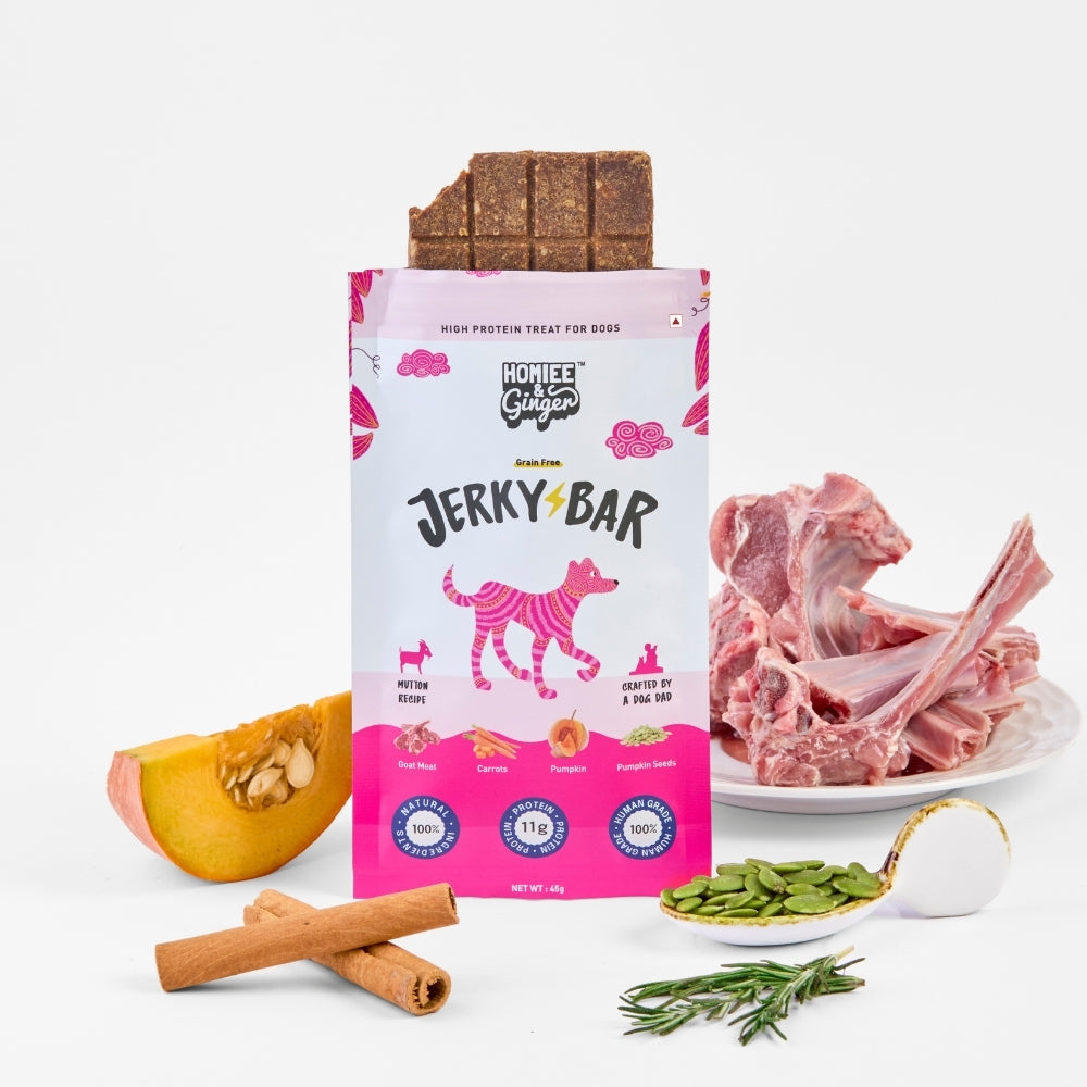 Homiee & Ginger | Grain Free Jerky Bar | Mutton with Superfood recipe | Air Dried