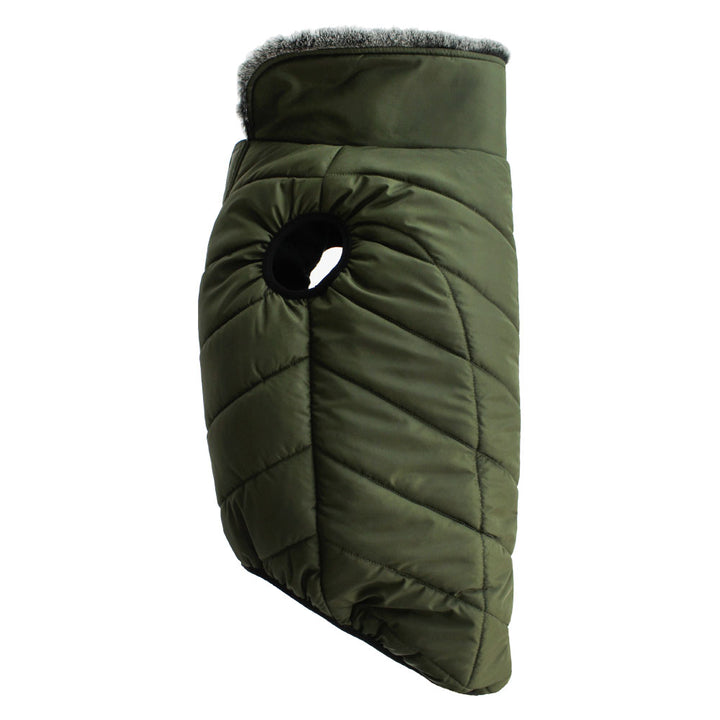 Pawpourri Dark Green Fleece Lining Puffer Jacket