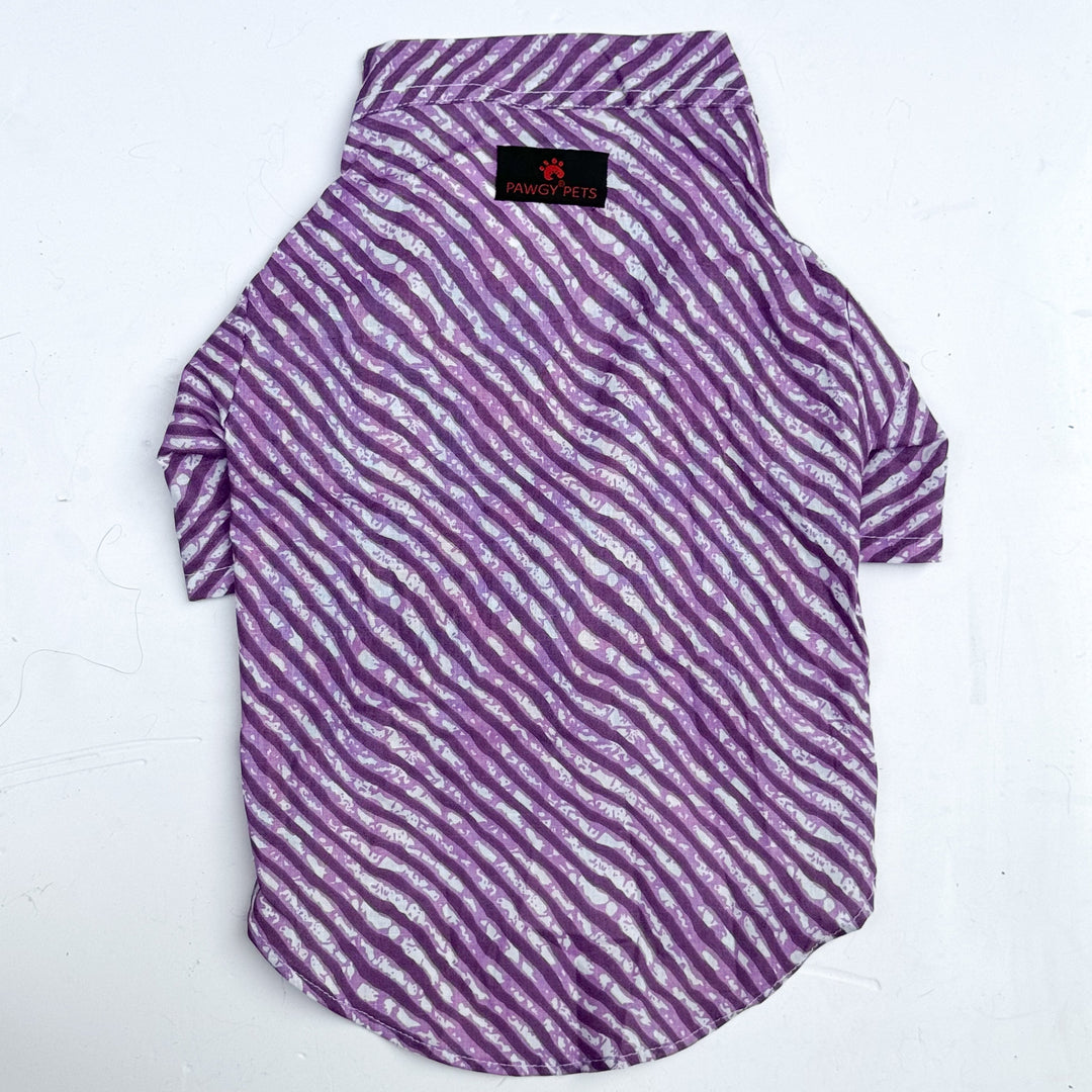 Pawgy Pets Lehriya Kurta: Purple for Dogs