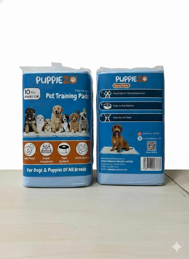 Puppiezo Pet Training Pads – Leak Proof, Super Absorbent | 60x90 CM (10 Pcs)