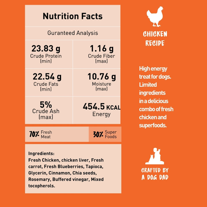 Homiee & Ginger | Grain Free Jerky Bar | Chicken with Superfood recipe | Air Dried