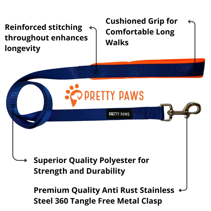 Pretty Paws Solid Blue Collar & Leash Set for Dogs