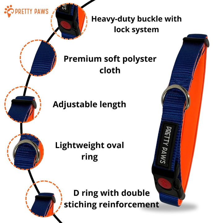 Pretty Paws Solid Blue Collar & Leash Set for Dogs