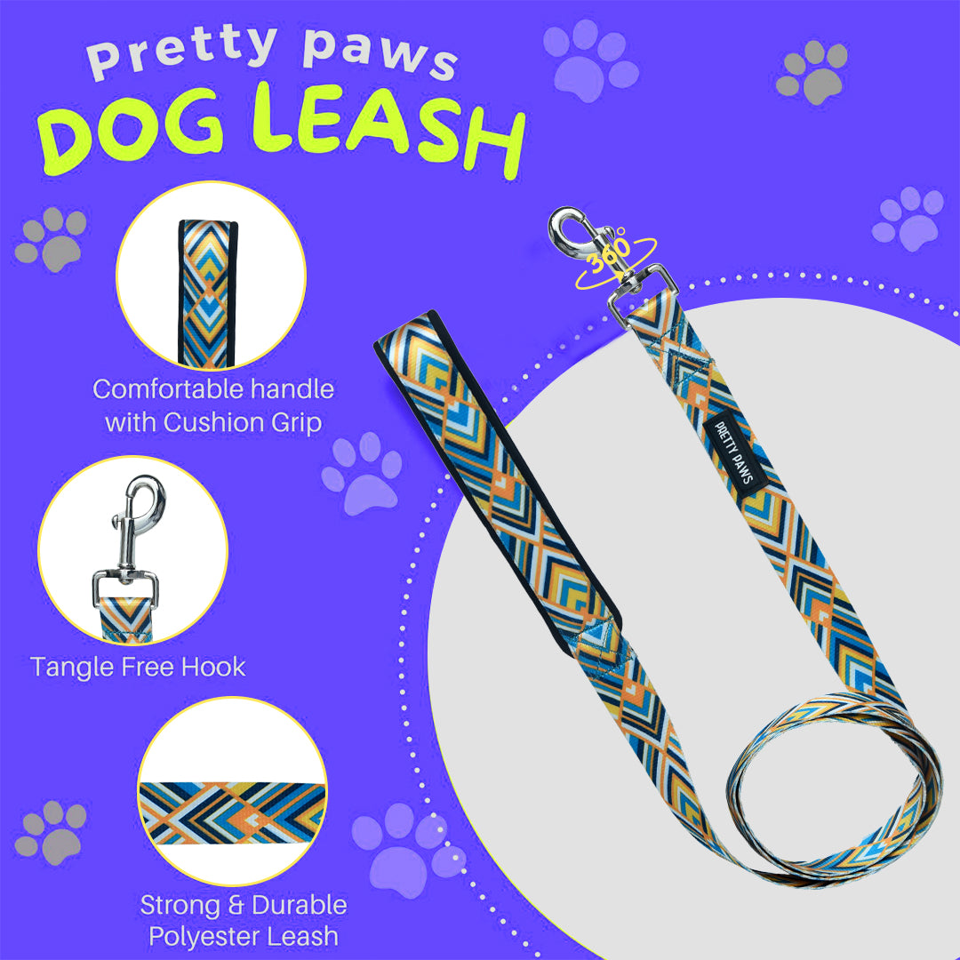 Pretty Paws Printed Yellow Collar & Leash Set for Dogs