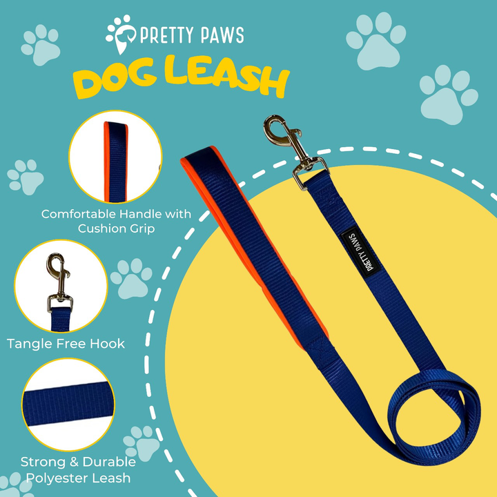 Pretty Paws Solid Blue Collar & Leash Set for Dogs