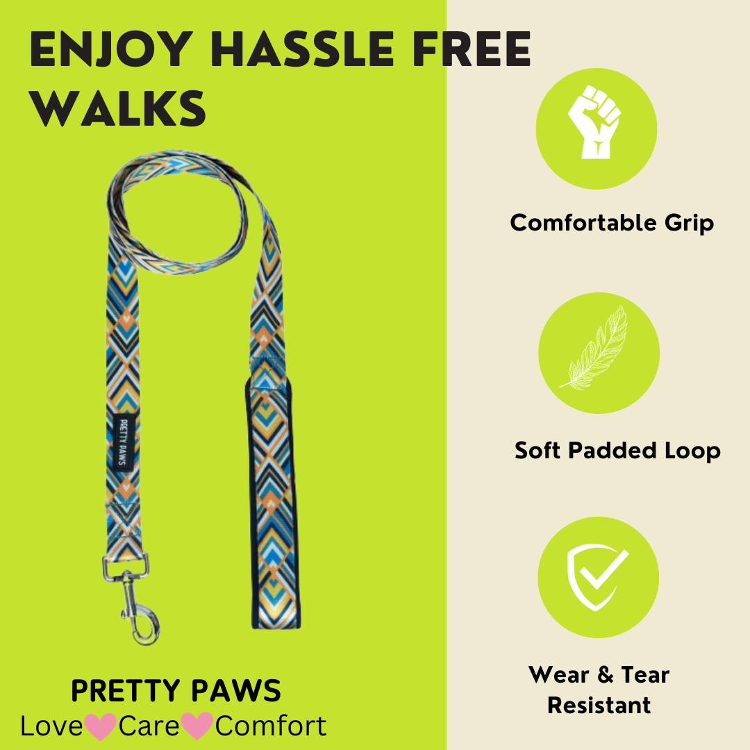 Pretty Paws Printed Yellow Collar & Leash Set for Dogs