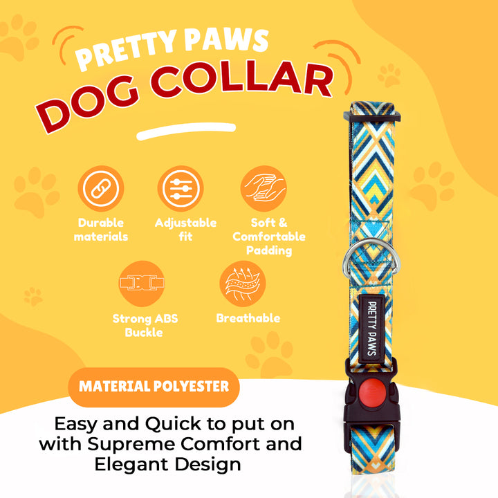 Pretty Paws Printed Yellow Collar & Leash Set for Dogs