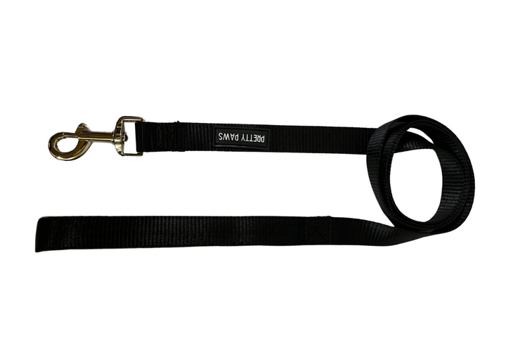 Pretty Paws Solid Black Collar & Leash Set for Dogs