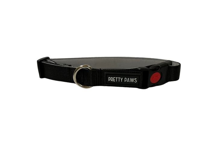 Pretty Paws Solid Black Collar & Leash Set for Dogs