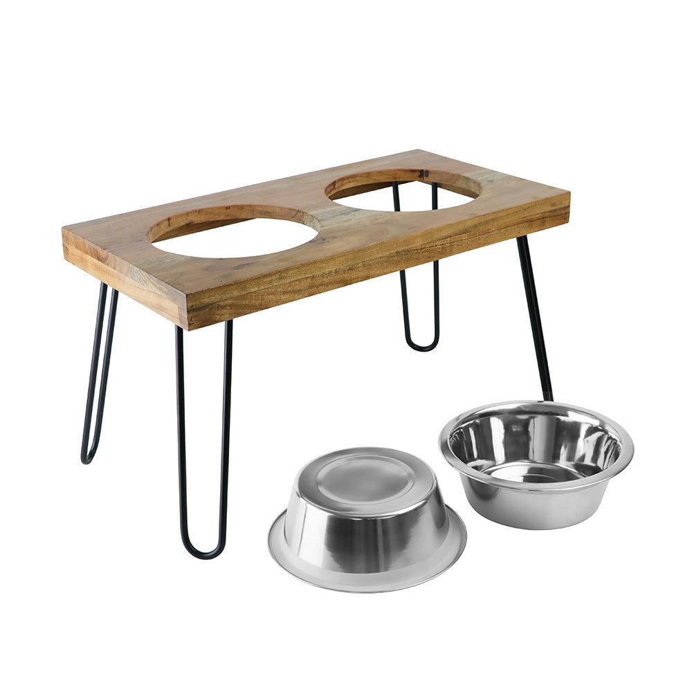 Pawpourri Elevated Acacia Wooden Double Diner