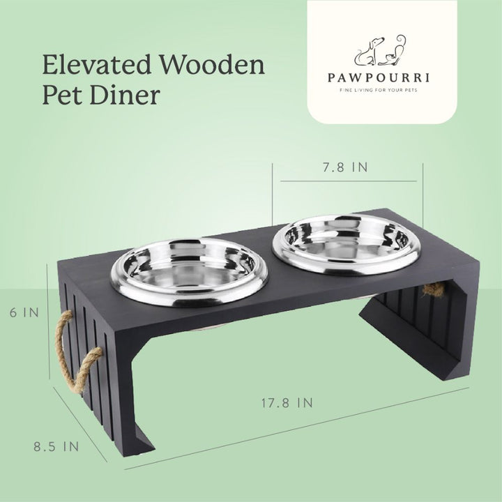 Pawpourri Elevated Wooden Pet Diner