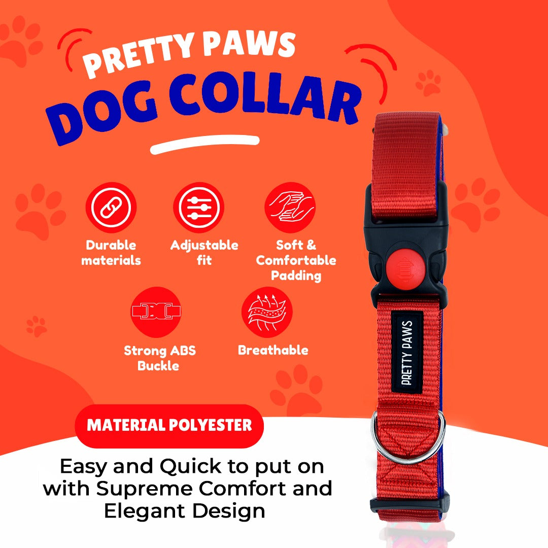 Pretty Paws Solid Red Dog Collar