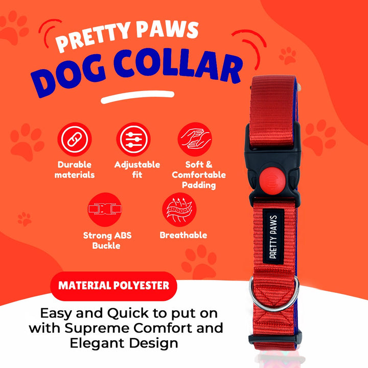 Pretty Paws Solid Red Dog Collar