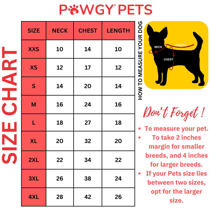 Pawgy Pets Festive Shirt Yellow for Dogs